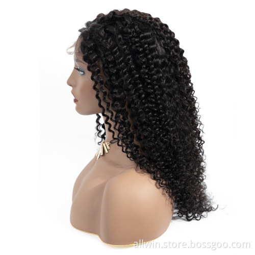 Wholesale Curly Brazilian Human Hair Wig Unprocessed Natural Curly Virgin Hair 4*4 Lace Closure Wig Vendor